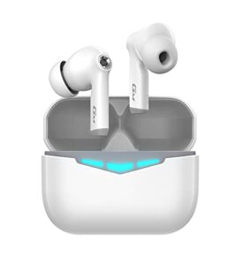 hecate gm3 true wireless earbuds -60ms low latency – pixart bluetooth 5.2 auto pairing – ip55 water proof-touch enabled-white