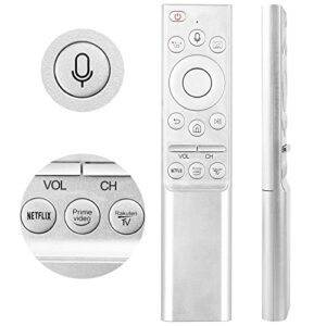 bn59-01312b voice remote control replacement for samsung smart lcd led qled uhd hdtv 4k 3d tvs models qn90a qn85a qn900a qn800a q60a q70a q80a au800d series, silver