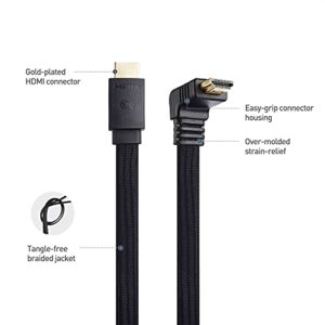 Cable Matters 90-Degree Flat 48Gbps Ultra HD 8K HDMI Cable 10 ft with 8K @60Hz, 4K @120Hz and HDR Support for PS5, Xbox Series X/S, RTX3080 / 3090, RX 6800/6900, Apple TV, and More - 10 Feet
