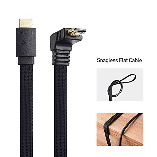 Cable Matters 90-Degree Flat 48Gbps Ultra HD 8K HDMI Cable 10 ft with 8K @60Hz, 4K @120Hz and HDR Support for PS5, Xbox Series X/S, RTX3080 / 3090, RX 6800/6900, Apple TV, and More - 10 Feet