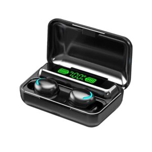 tws bt 5.0 wireless earbuds mini in-ear waterproof sports gaming headset hifi led display earbuds with charging case f9-5
