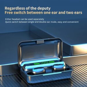 TWS BT 5.0 Wireless Earbuds Mini in-Ear Waterproof Sports Gaming Headset HiFi LED Display Earbuds with Charging Case F9-5