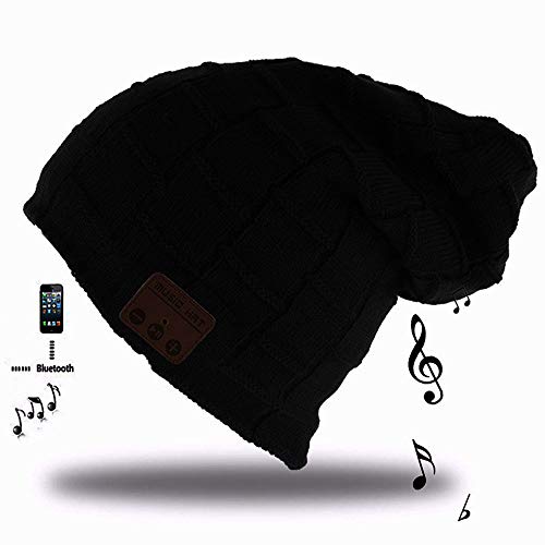 Bluetooth Beanie Hat, Music Hat with Bluetooth Headphones Supports Hands-Free HD Music &Calling Black