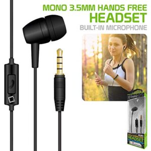 Work Pro Mono Earbud Hands-Free for Motorola One 5G/Edge/Edge+/Razr 2020/Z Flip/Z Play/Moto with Built-in Microphone and Crisp Clear Safe Audio! (3.5mm / 3.5ft Length Cable)