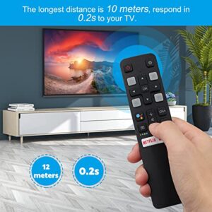 RC802V FNR1 Voice Remote Control for TCL All Android 4K UHD Smart Televisions TVs Replacement with Netflix and YouTube Keys