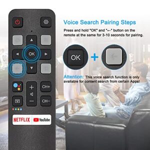 RC802V FNR1 Voice Remote Control for TCL All Android 4K UHD Smart Televisions TVs Replacement with Netflix and YouTube Keys