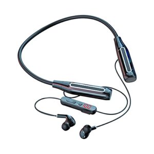 Halter Neck Wireless Bluetooth Headphones - Sports Wireless High-Power Bluetooth Earphones Neck-Mounted Earphones - Bluetooth Sport Stereo Earbuds Waterproof Headset for Work Travel (Black)