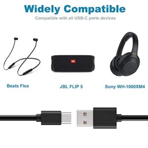 USB C Charging Cable Power Cord Compatible with Beats Flex, Beats Fit Pro, Beats Studio Earbuds, JBL Charge 4, Sony WH-1000XM4 WH-1000XM3 WH-XB900N Earphones Speakers Charger Cord