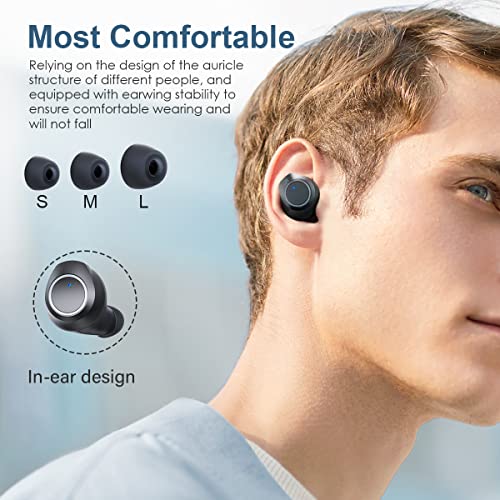 Cotogni P6 Wireless Earbuds Bluetooth 5.3 Headphones Touch Control with Stereo Earphones in-Ear Built-in Mic Headset Premium Deep Bass for Sport