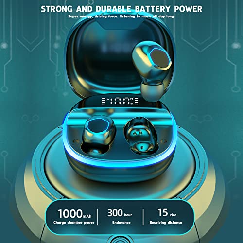 Bluetooth 5.2 Earphones with Charging Box Wireless Headphone 9D Stereo Sports Earbuds Headsets with Microphone (Black)