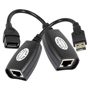 OUOU USB 2.0 to RJ45 Adapter RJ45 LAN Cable Extension Cable USB Extender Over Cat5/Cat5e /Cat6 Cable