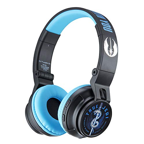 Star Wars Ep 9 Kids Headphones Bluetooth Wireless with Microphone Safe Listening Rechargeable Battery Adjustable Kids Headband for School Packaging