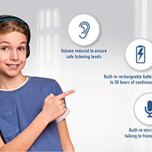 Star Wars Ep 9 Kids Headphones Bluetooth Wireless with Microphone Safe Listening Rechargeable Battery Adjustable Kids Headband for School Packaging