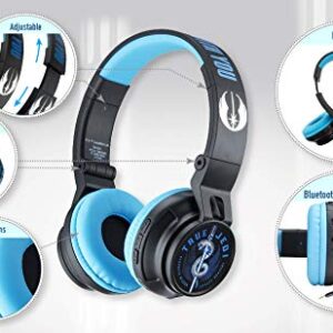 Star Wars Ep 9 Kids Headphones Bluetooth Wireless with Microphone Safe Listening Rechargeable Battery Adjustable Kids Headband for School Packaging