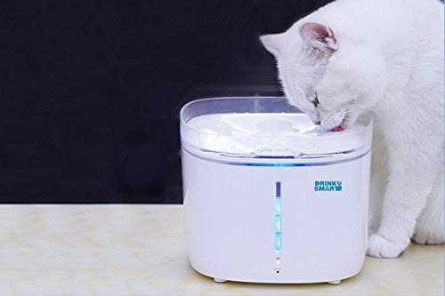 Felix & Fido Drinksmart Pet Water Fountain- Smart App Controlled Water Dispenser for Dogs and Cats- Remote Control- Water Level Monitor and Alert- 70 Oz. 2 L Capacity- Super Quiet- Sleek Design