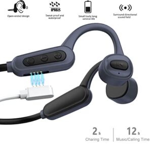 Taiyoko Bone Conduction IP68 Waterproof Bluetooth 5.0 Headphones Open-Ear Sport Wireless Headset with MP3 Play Swimming Headphones Up to 6-8H Playtime