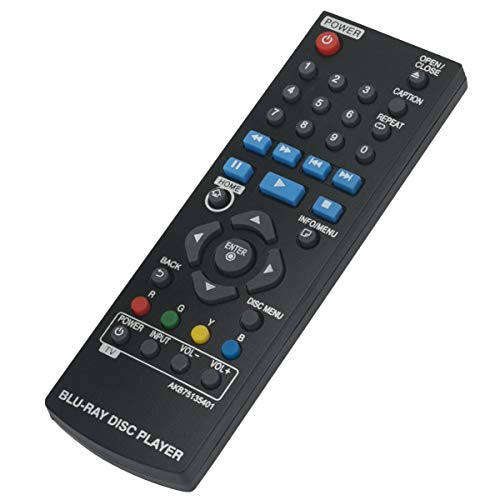 AKB75135401 Replacement Remote Control Applicable for LG UBK80 UP870 UP875 BPM35 BP175 Ultra HD Blu-ray Disc Player