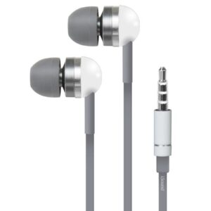 isound em-130 stereo earbuds with microphone (white/gray)