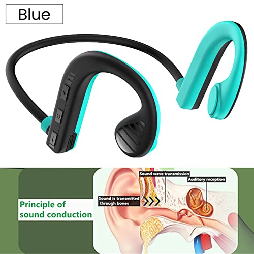 Kimanli Bone-Conduction Headphones, Upgrade Wireless Bluetooth 5.2 Open-Ear Sport Headset Sweat Resistant Stereo Earbuds Earphone, for Sports, Running, Support SD Card