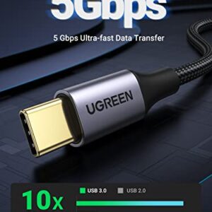 UGREEN USB C Cable 3.0 Fast Charging, 5Gbps Fast Data Transfer USB A to USB C Cable, Nylon Braided Type C Charger Compatible with Galaxy S10/S10+, LG V60/V50/G8, iPad Mini 6, PS5, Switch etc. 3.3FT