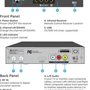 Digital Converter, Ematic Digital TV Converter Box with Recording, Playback, & Parental Controls, AT103B (Non-Retail Packaging)