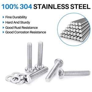 Rust-Free M8 Screws for Samsung TV - 5 Set of Stainless Steel M8 x 45mm TV Mounting Bolts with Washers and 10mm/15mm Spacers, Replacement Wall Mount Screws, Fit 49 – 88 inches Samsung TVs