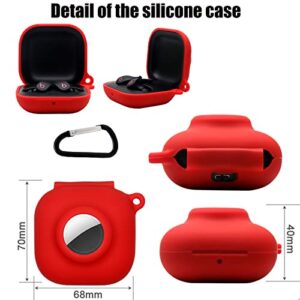 [2 Pack] 2 in 1 Case for Beats Fit Pro in-Ear Bluetooth Earbuds with Airtag Holder, Premium Soft Skin Cover Shock-Absorbing,Anti-Scratch Protective Case with Keychain