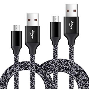 short micro usb cable 2-pack, 1.6+3ft phone charger power cords android fast charging cables compatible with samsung galaxy j7 s6 s7 edge j3,note 3 4 5,tablet s2 s4, lg stylo 2/3 plus