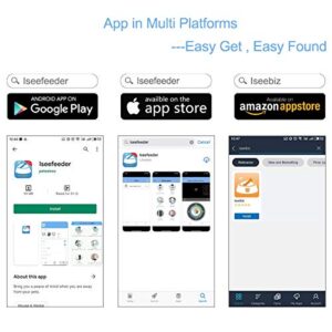 Iseebiz Smart Pet Feeder, Automatic Cat Dog Feeder, 3L WiFi App Control Food Dispenser, 8 Meals Per Day, Voice Record Remind, Portion Control, Timer Programmable, IR Detect, for Medium Small Cats Dog