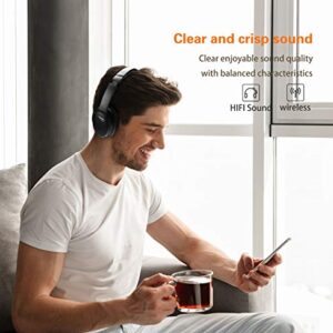 FOGEEK Active Noise Cancelling Headphones, Apollo 11 Bluetooth Headphones with Mic Deep Bass Hi-Fi Sound, Wireless Foldable Headphones, 30 Hours Battery Life for Traveling TV PC Cellphone