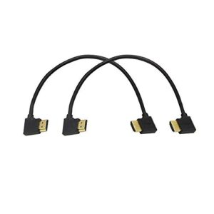 sinloon gold plated high speed 90 angle right hdmi male to left hdmi male adapter cable supports ethernet, 3d and audio return (0.3m 2pack ll-ll)