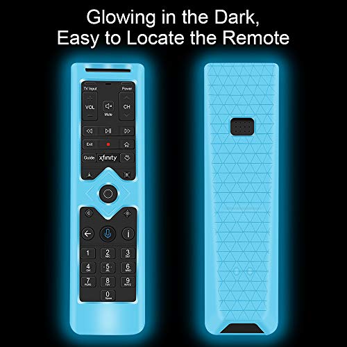 3Pcs Protective Case Skin for Xfinity Remote Control,Silicone Case Skin Sleeve for XFinity Comcast XR15 Voice Remote,[Thicken Layer]Shockproof Remote Battery Back Covers-Glowblue+Glowgreen+Glowpurple