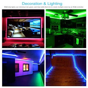 DAYBETTER 16.4ft 5m Waterproof Led Strip Lights, Flexible Color Changing 5050 RGB 150 LEDs Light Strips Kit Work with App