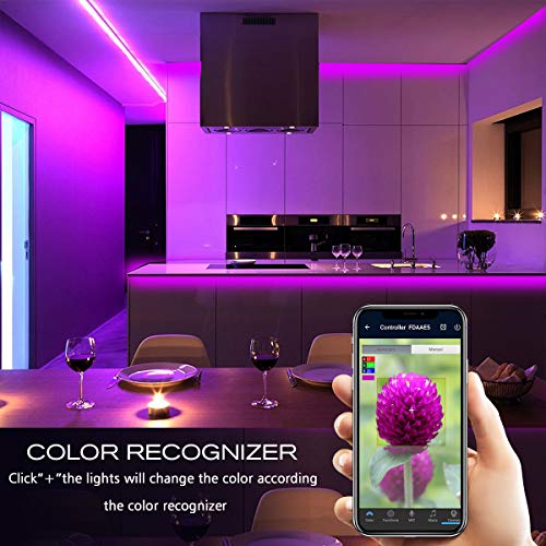 DAYBETTER 16.4ft 5m Waterproof Led Strip Lights, Flexible Color Changing 5050 RGB 150 LEDs Light Strips Kit Work with App