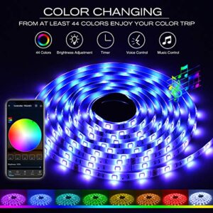 DAYBETTER 16.4ft 5m Waterproof Led Strip Lights, Flexible Color Changing 5050 RGB 150 LEDs Light Strips Kit Work with App