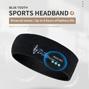 POSLEOKE Wireless Bluetooth Soft Stretch Headphones Music Call Sports Headband for Sleeping, Outdoor Sports, Fitness, Sleeping, Men, Women, Grandparents, Colleagues, Friends (Dark Grey)