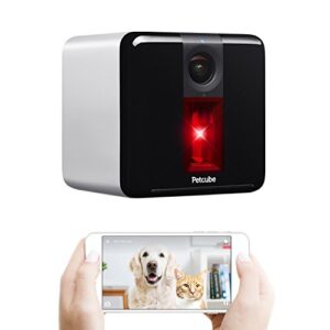petcube [2017 item] play smart pet camera with interactive laser toy. remote dog/cat monitoring with hd 1080p video, two-way audio, night vision, sound/motion alerts. app-enabled pet and home safety