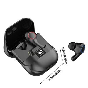 FengLS Wireless Earbuds Bluetooth Headphones Touch Control Ipx5 Waterproof Digital Display Touch-Control Wireless Bluetooth Earphones Built-in Mic Stereo (Black)