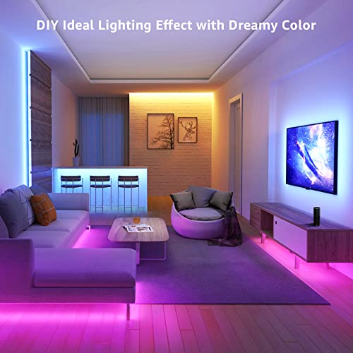 LE Smart LED Strip Lights, Music Sync Color Changing LED Tape Light, 16 Million Colors LED Lights for Bedroom, Home, Kitchen, TV, Party and Festivals