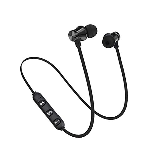 Heave Wireless Sport Earphones,4.2 Wireless Earbuds Magnetic IPX6 Running Headphones,Noise Cancelling Mic Earbuds,in-Ear Headphones for Sports Training Black