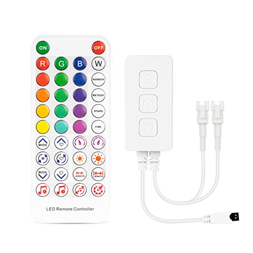 BTF-LIGHTING WS2812B WS2811 SM16703 UCS1903 Bluetooth SP611E Sync Music Controller Timer Mode with Dual Signal Output 600pixels/port for LED Module Pixel Strip Light APP/3Key Button/IR Remote Control