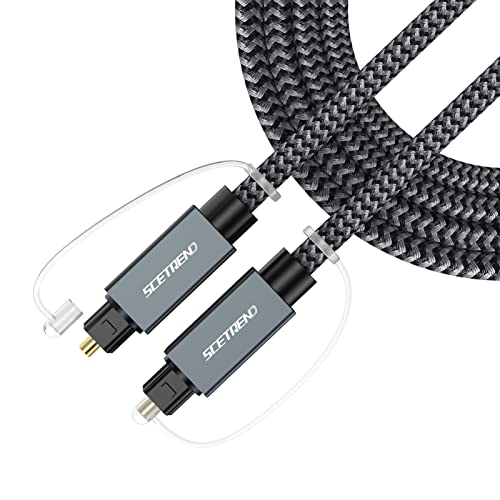 SCETREND Optical Audio Cable 20 Feet, Digital Fiber Optic Audio Spdif Cable, Braided Toslink Optical Cord for Soundbar TV Playstation PS4 Xbox Samsung