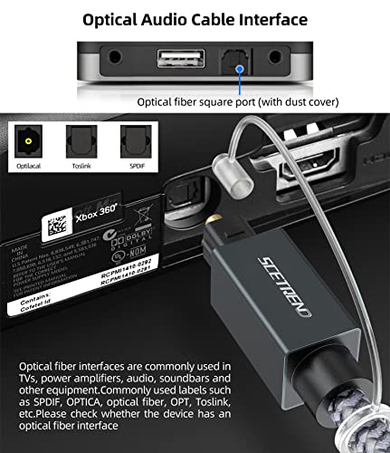 SCETREND Optical Audio Cable 20 Feet, Digital Fiber Optic Audio Spdif Cable, Braided Toslink Optical Cord for Soundbar TV Playstation PS4 Xbox Samsung