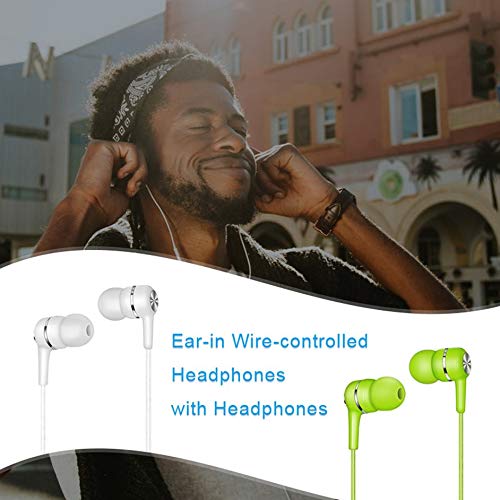 Tatoonly Superjiuex Simple Universal in-Ear Headphones Inline Computer Phone with Wheat Headset Wire Headset Earphone V4.2 Stereo