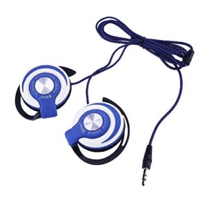 ocuhome earbuds, earbud headphones with microphone, universal 3.5mm plug wired clip on ear sports earphone heavy bass headphone compatible with various mobile phones blue