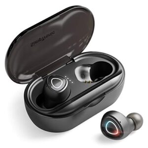 simptronic tech true wireless earbuds bluetooth 5.0 headphones in-ear tws mini headset for sport extra bass stereo earphones hd sound ipx7 waterproof noise cancelling mic 44-50 hours playtime black