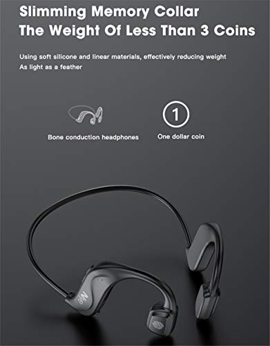 YODZ Bone Conduction Headphones, TWS True Wireless Bluetooth 5.0 Sport Waterproof Earphones Headset, with Mic, for Running, Driving, Cycling,Red