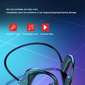 YODZ Bone Conduction Headphones, TWS True Wireless Bluetooth 5.0 Sport Waterproof Earphones Headset, with Mic, for Running, Driving, Cycling,Red