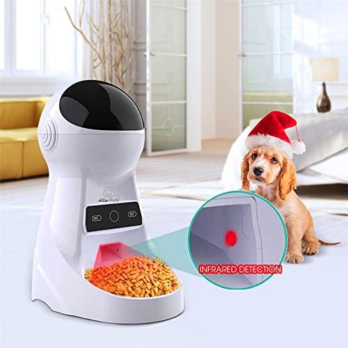 Alla Pets Dogs and Cats Feeder, Smart Automatic Pet Feeder Food Bowl Tank 6L Auto Pet Dry Food Dispenser 1~39 Portions Meal for Small and Large Pets (Black)