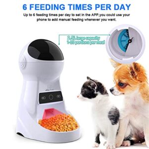 Alla Pets Dogs and Cats Feeder, Smart Automatic Pet Feeder Food Bowl Tank 6L Auto Pet Dry Food Dispenser 1~39 Portions Meal for Small and Large Pets (Black)